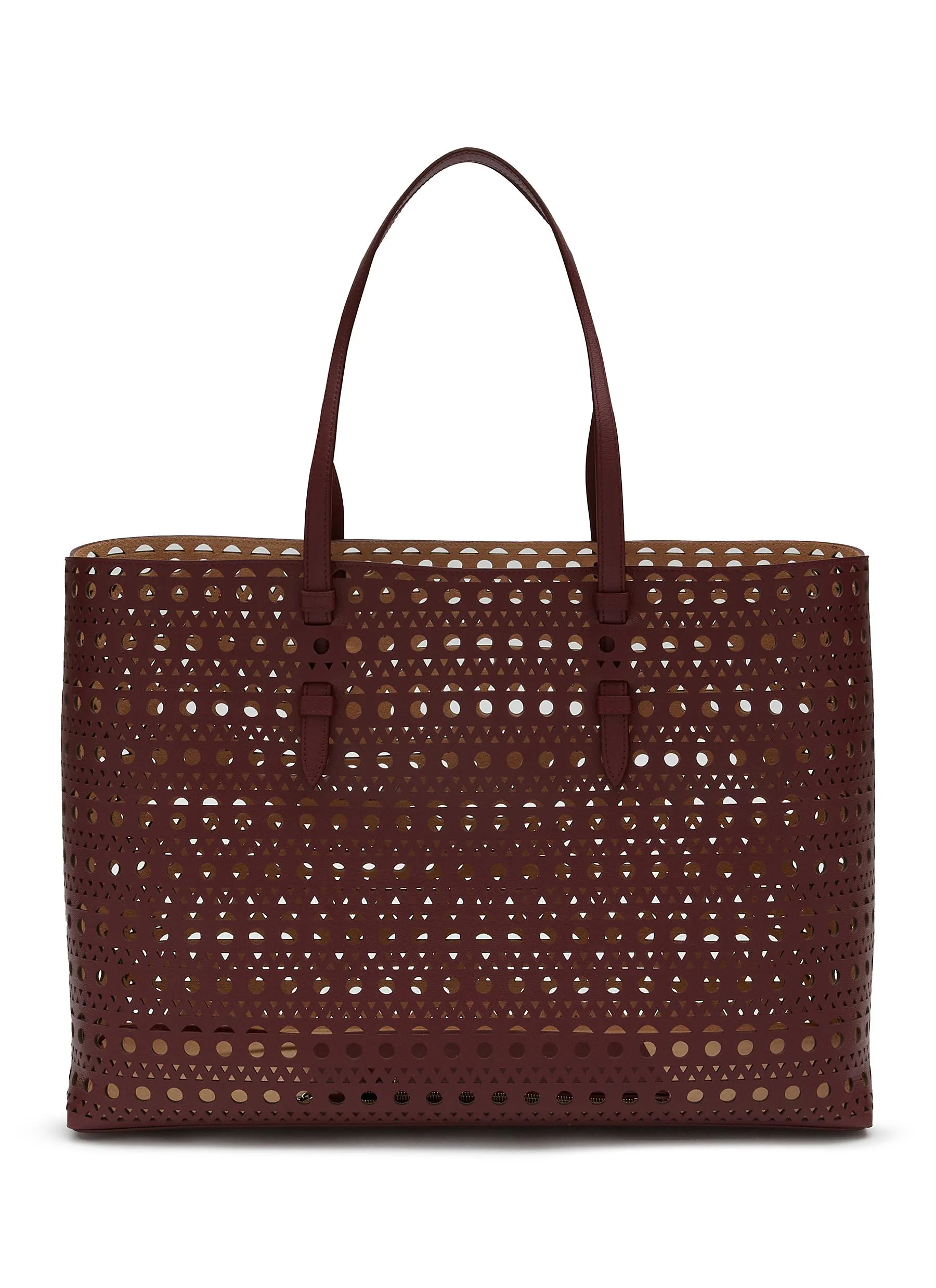 -----------ALAÏA  ---- ------------RED ----Mina 44 Perforated Leather Tote Bag --