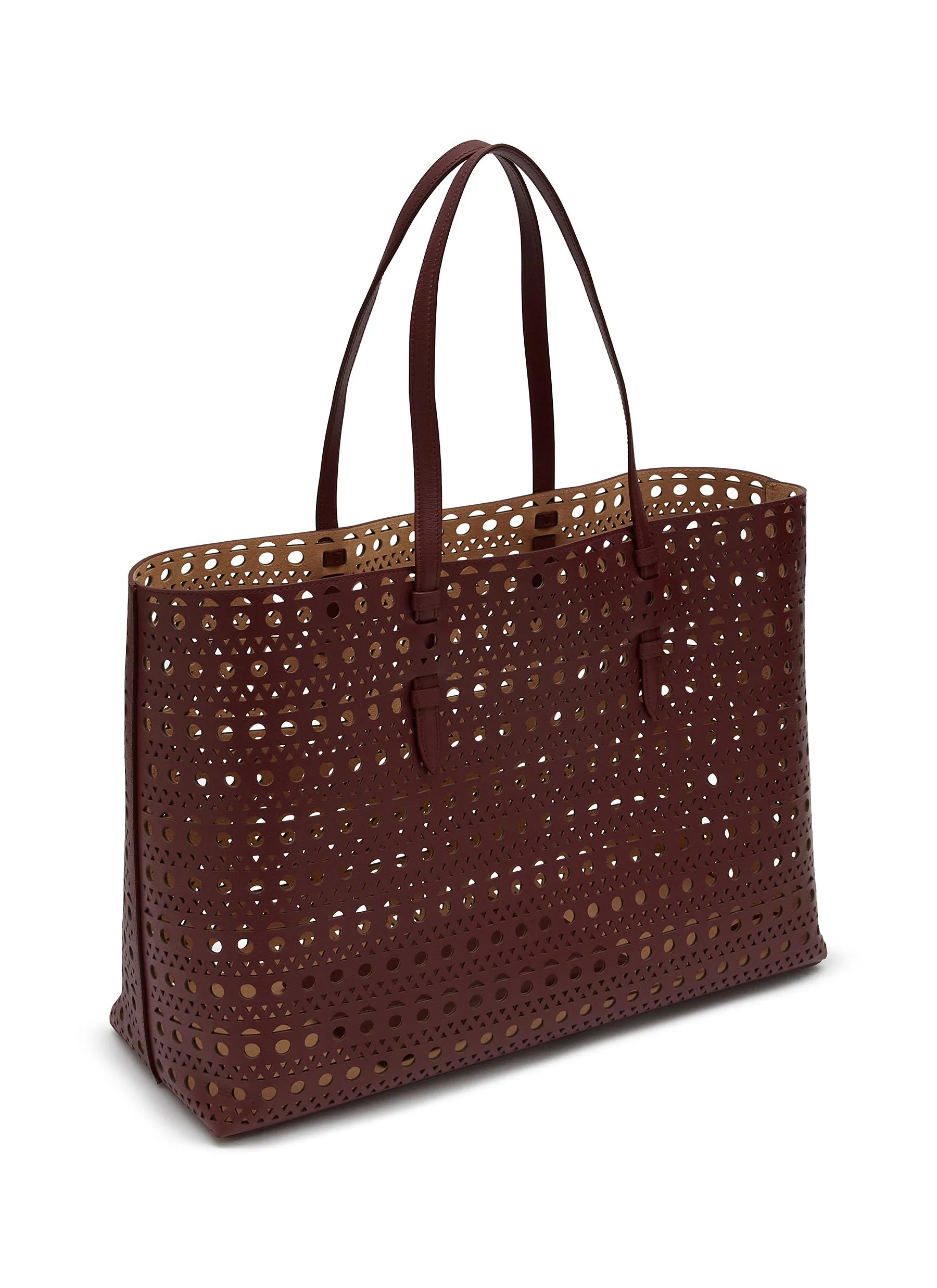 -----------ALAÏA  ---- ------------RED ----Mina 44 Perforated Leather Tote Bag --