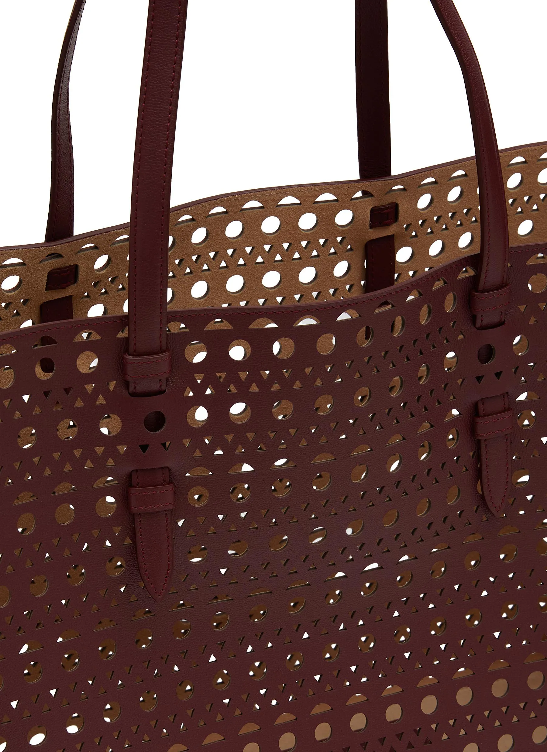 -----------ALAÏA  ---- ------------RED ----Mina 44 Perforated Leather Tote Bag --