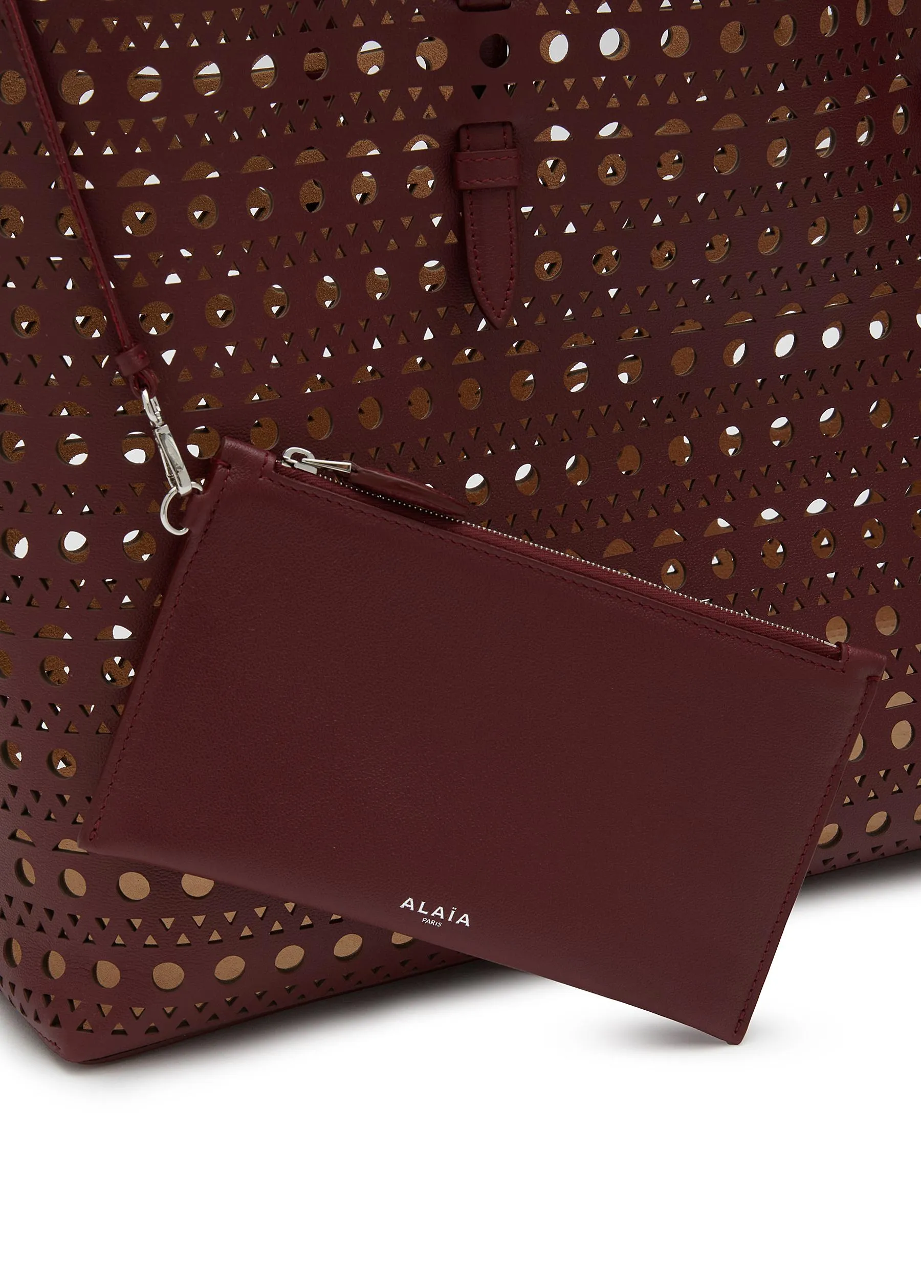 -----------ALAÏA  ---- ------------RED ----Mina 44 Perforated Leather Tote Bag --