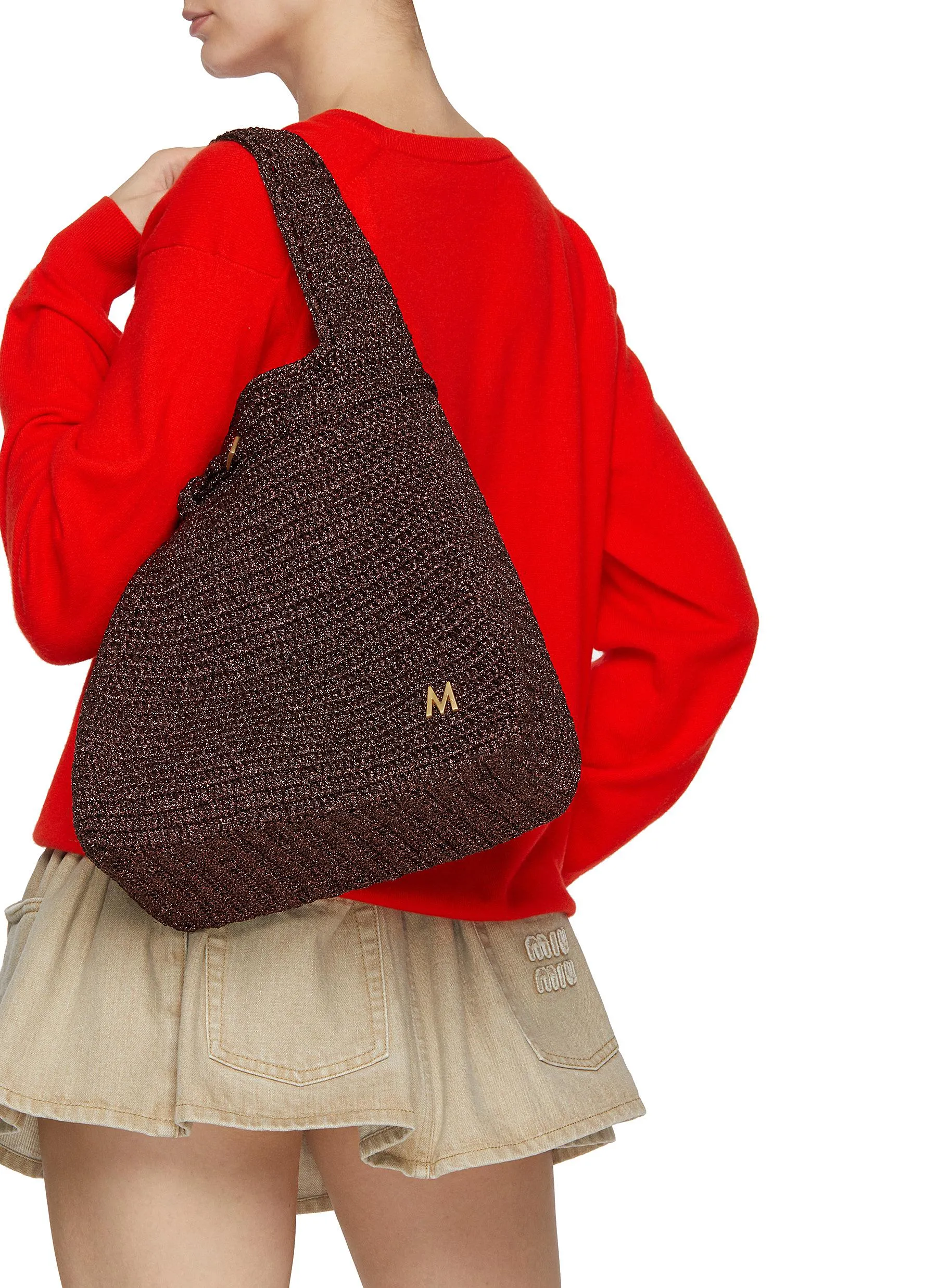 -----------MIZELE  ---- ------------ ----Big Timeless Crocheted Lurex Tote Bag --