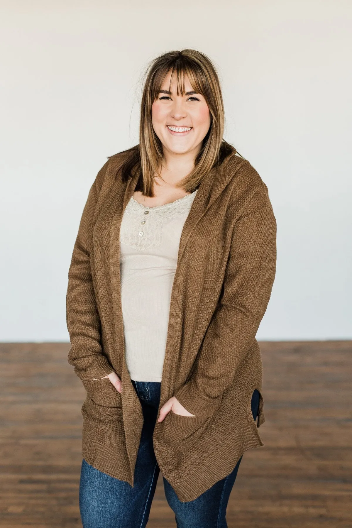 A Wish Come True Hooded Cardigan- Chocolate