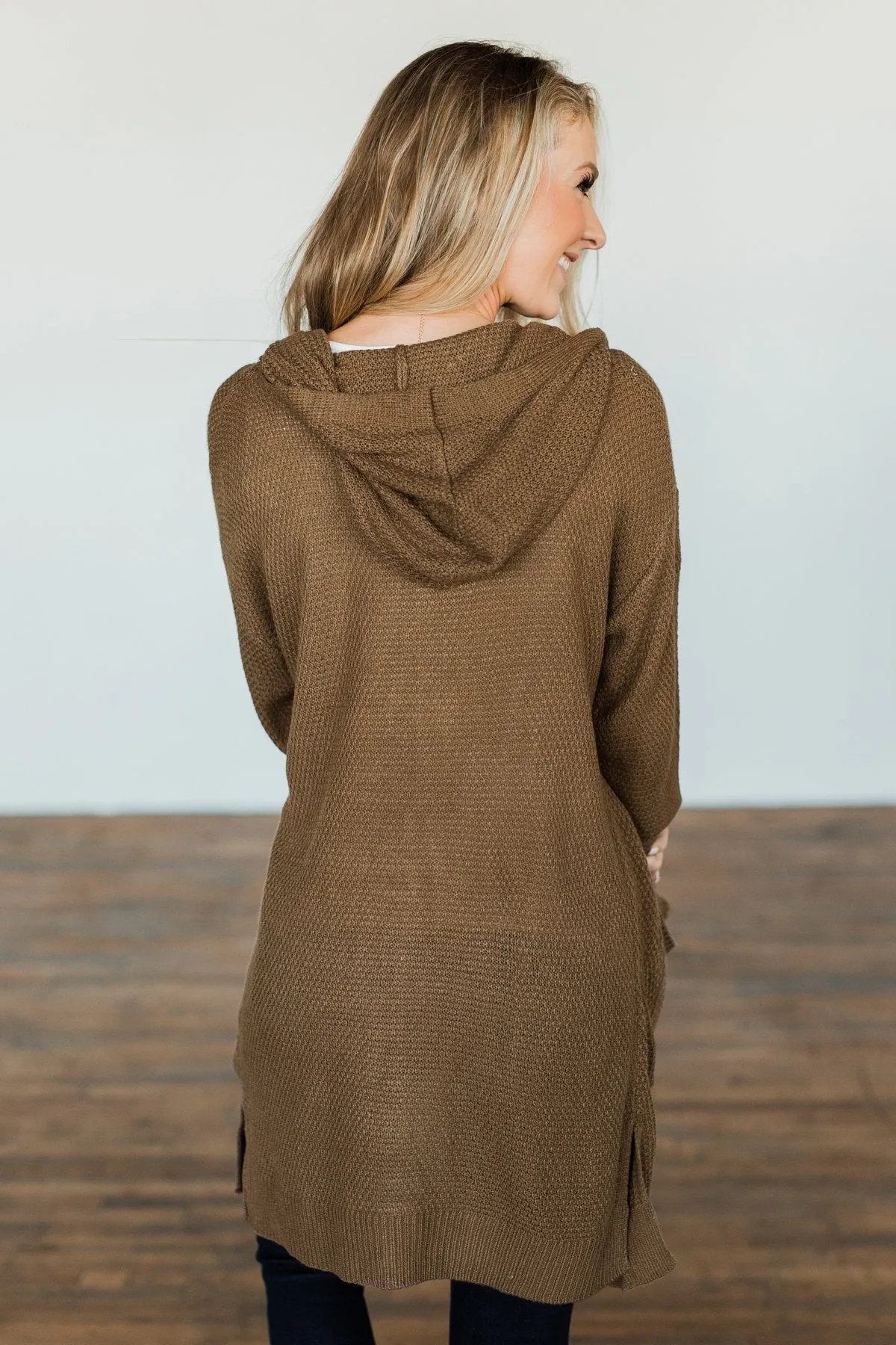 A Wish Come True Hooded Cardigan- Chocolate