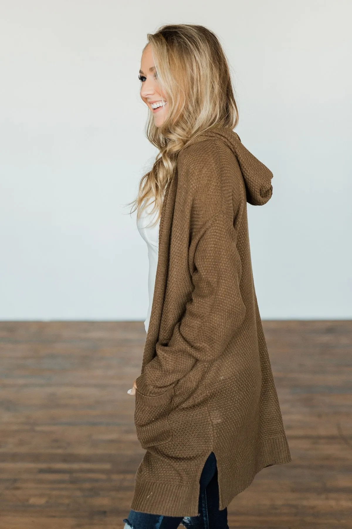 A Wish Come True Hooded Cardigan- Chocolate