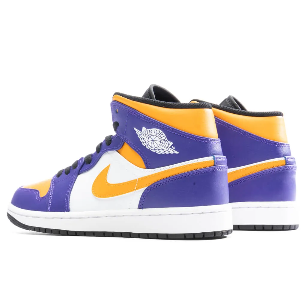 Air Jordan 1 Mid Lakers - Dark Concord/Taxi/White/Black