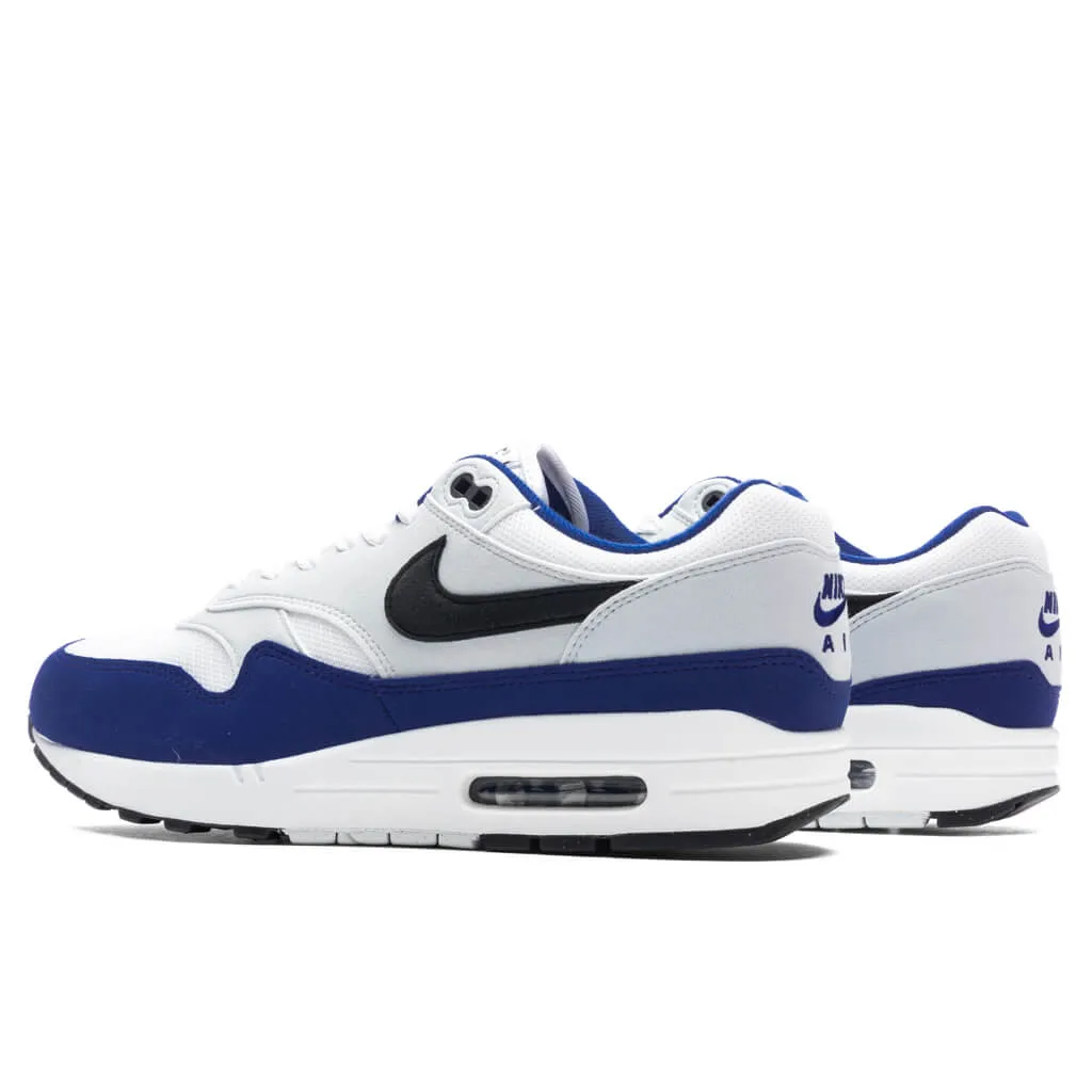 Air Max 1 - White/Black/Deep Royal Blue