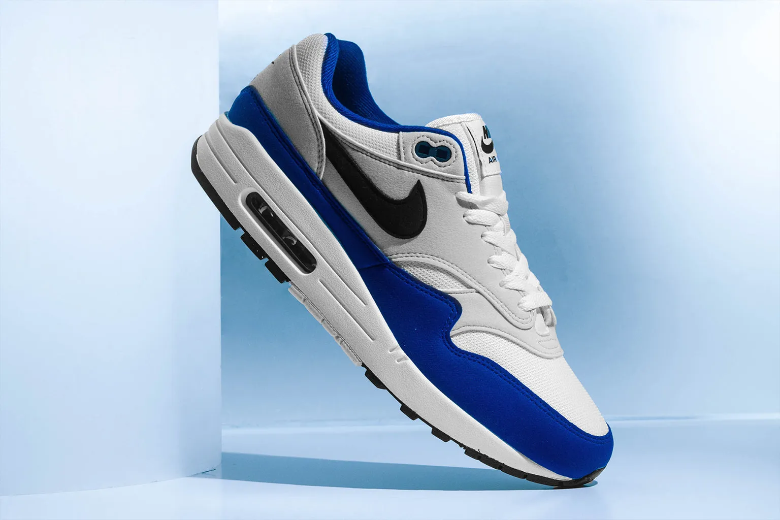 Air Max 1 - White/Black/Deep Royal Blue