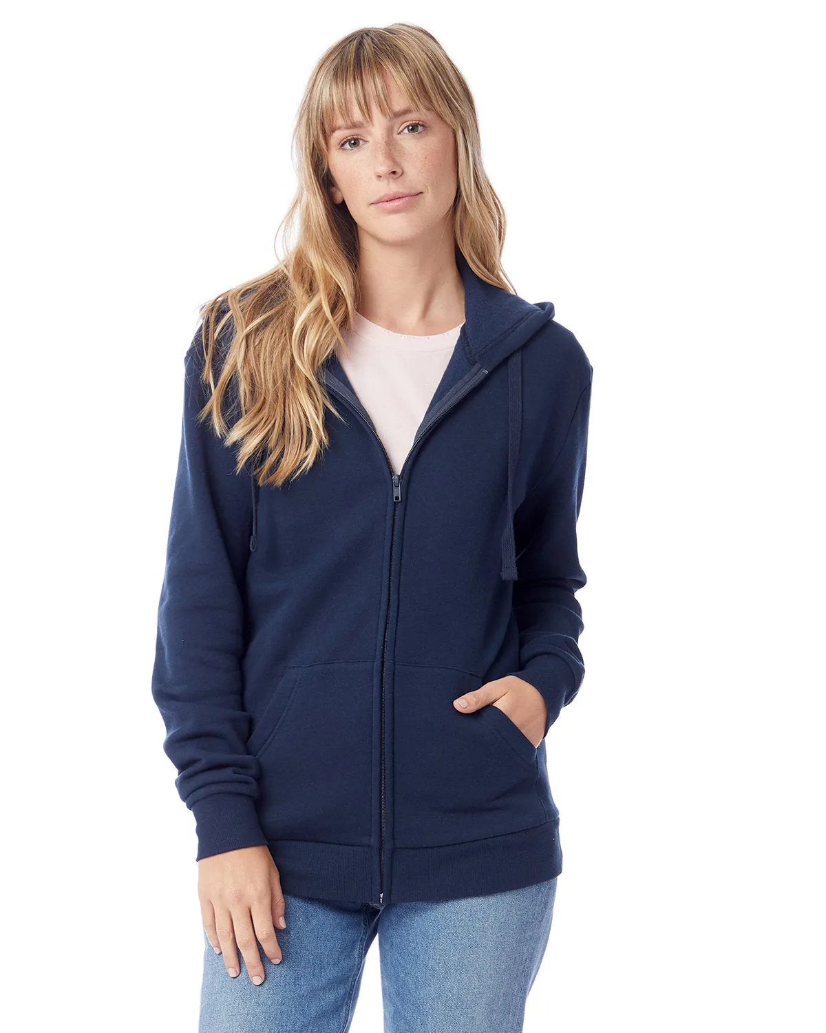 Alternative Unisex Eco-Cozy Fleece Zip Hoodie, Midnight Navy