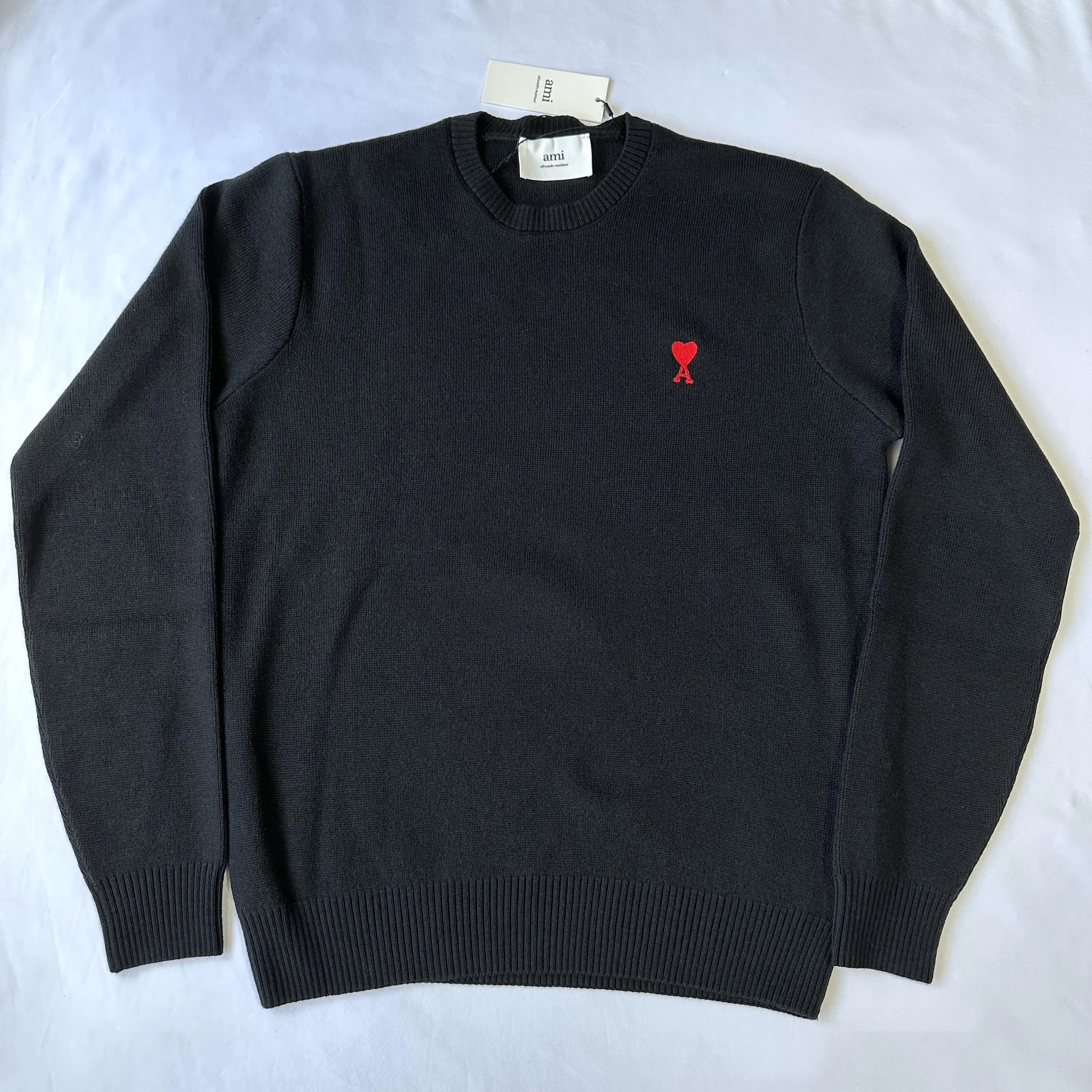 AMI PARIS  |Crew Neck Pullovers Heart Unisex Wool Fine Gauge