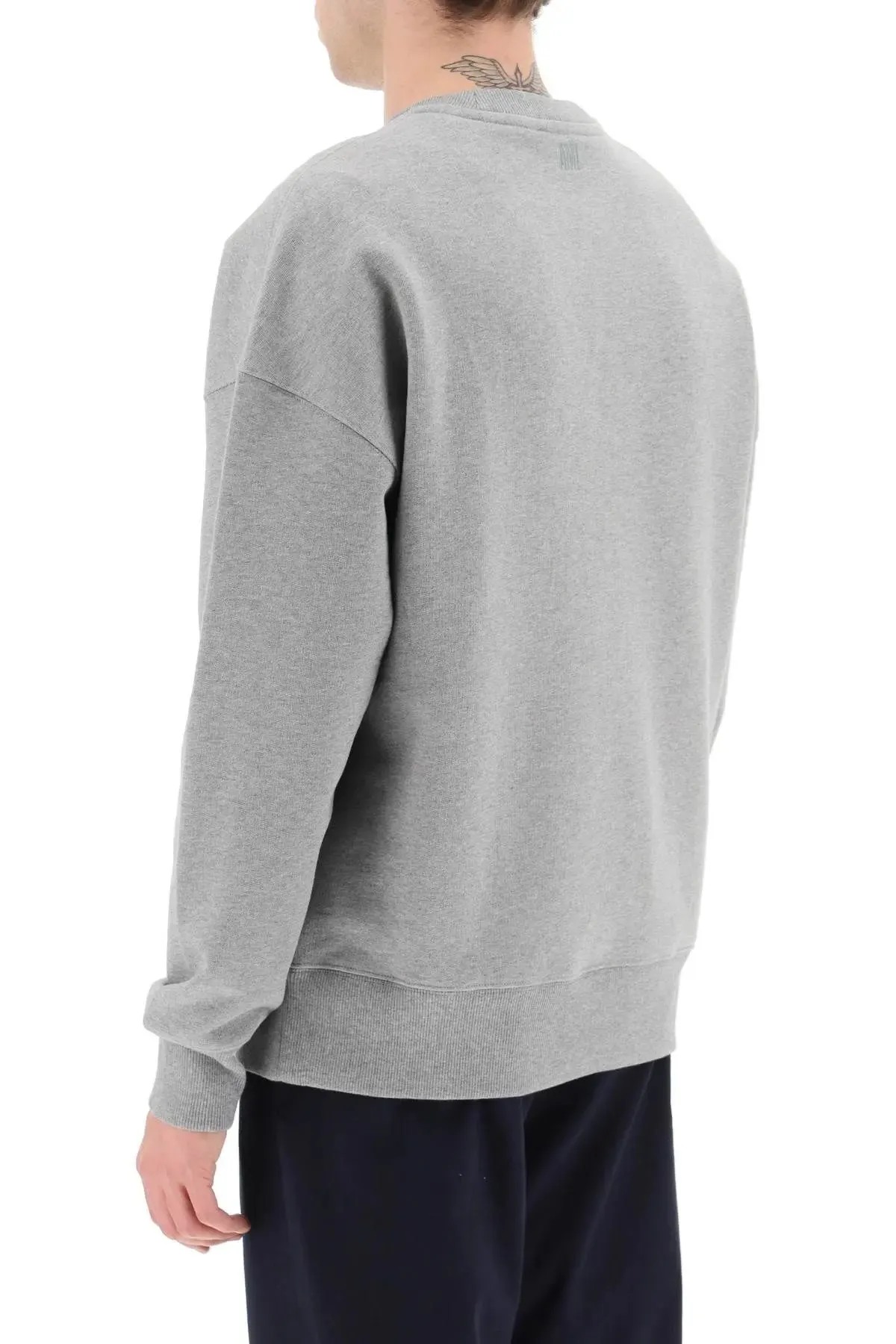 AMI PARIS  |Crew Neck Pullovers Unisex Street Style Long Sleeves Plain