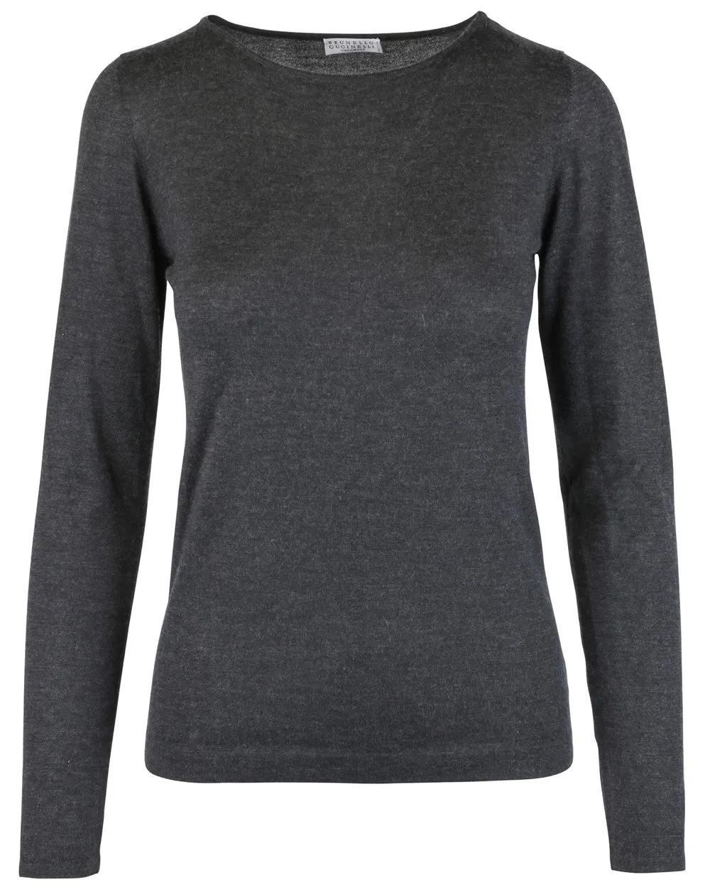 Anthracite Cashmere Silk Boatneck Top