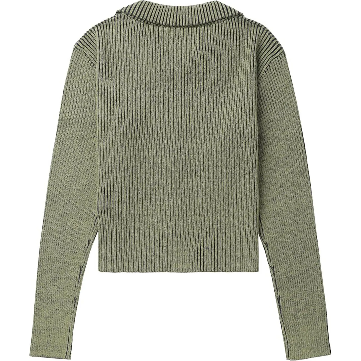 APEE TWO TONE RIBBED KNIT CARDIGAN LADIES