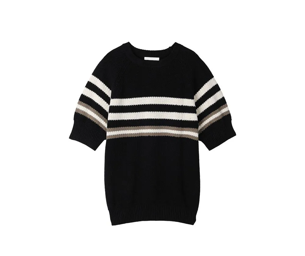 ASCLO  |Crew Neck Pullovers Stripes Unisex Street Style U-Neck