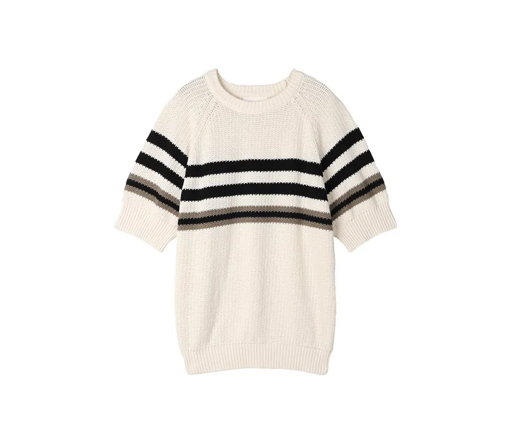 ASCLO  |Crew Neck Pullovers Stripes Unisex Street Style U-Neck