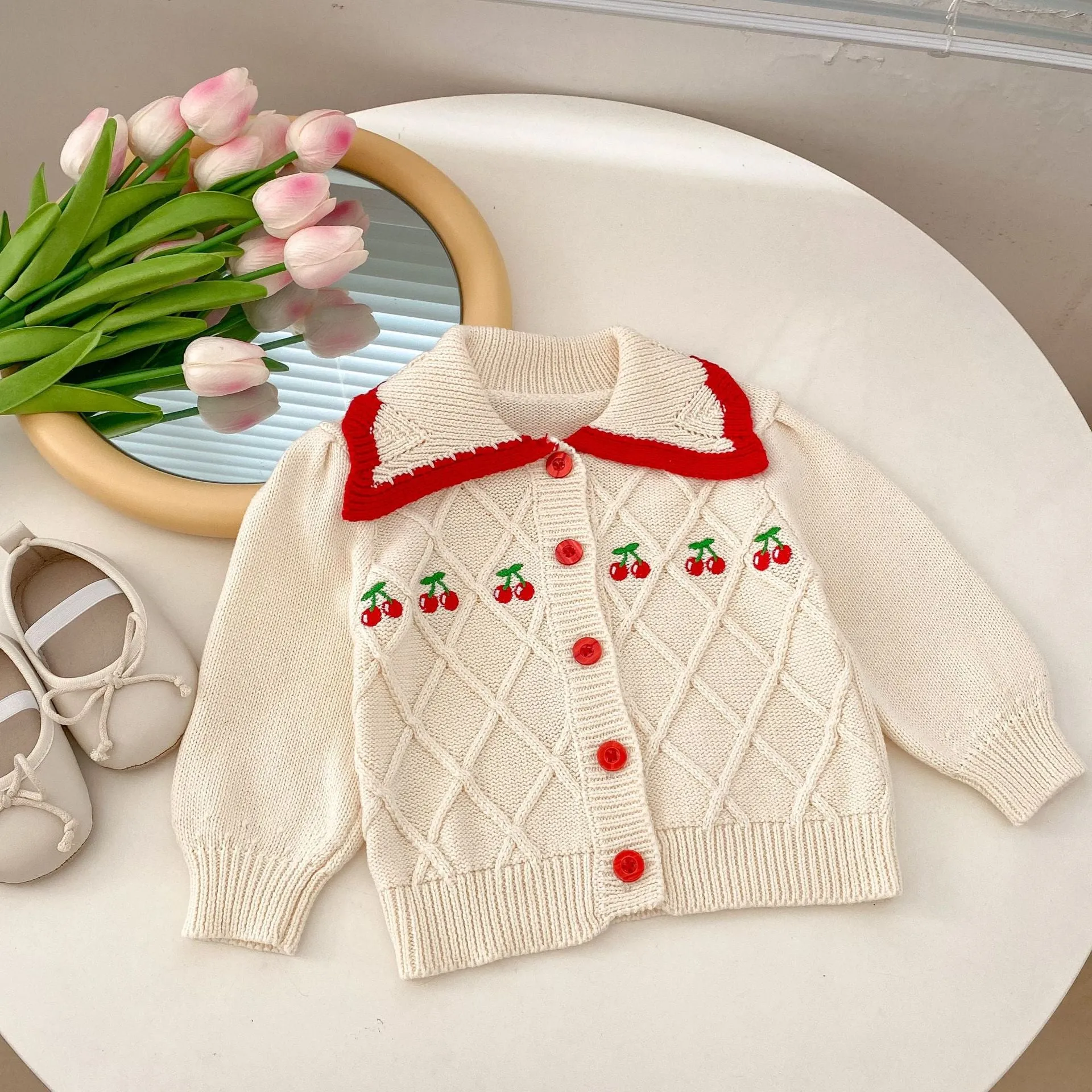 Baby Kid Girls Color-blocking Fruit Cardigan Wholesale 230828243