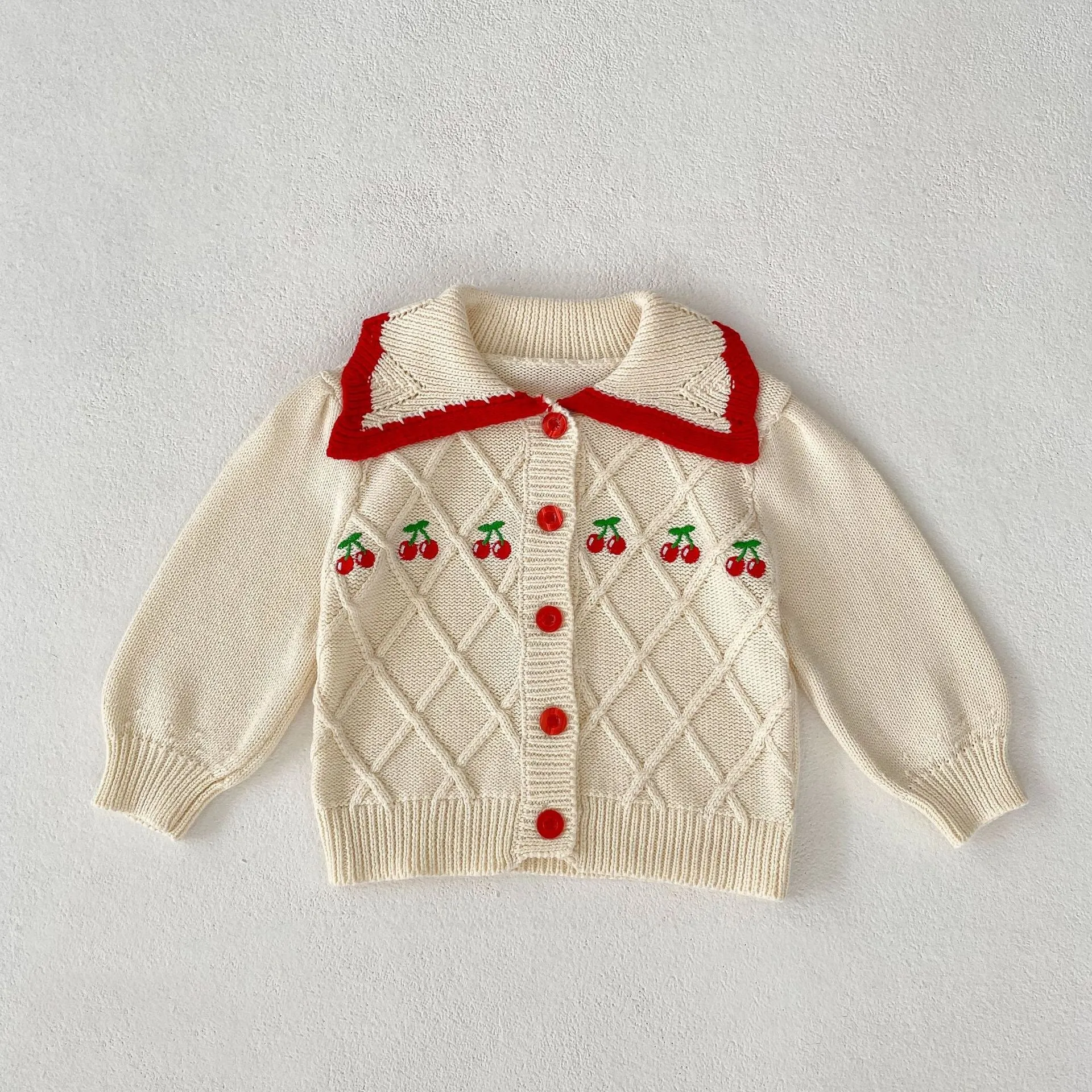 Baby Kid Girls Color-blocking Fruit Cardigan Wholesale 230828243