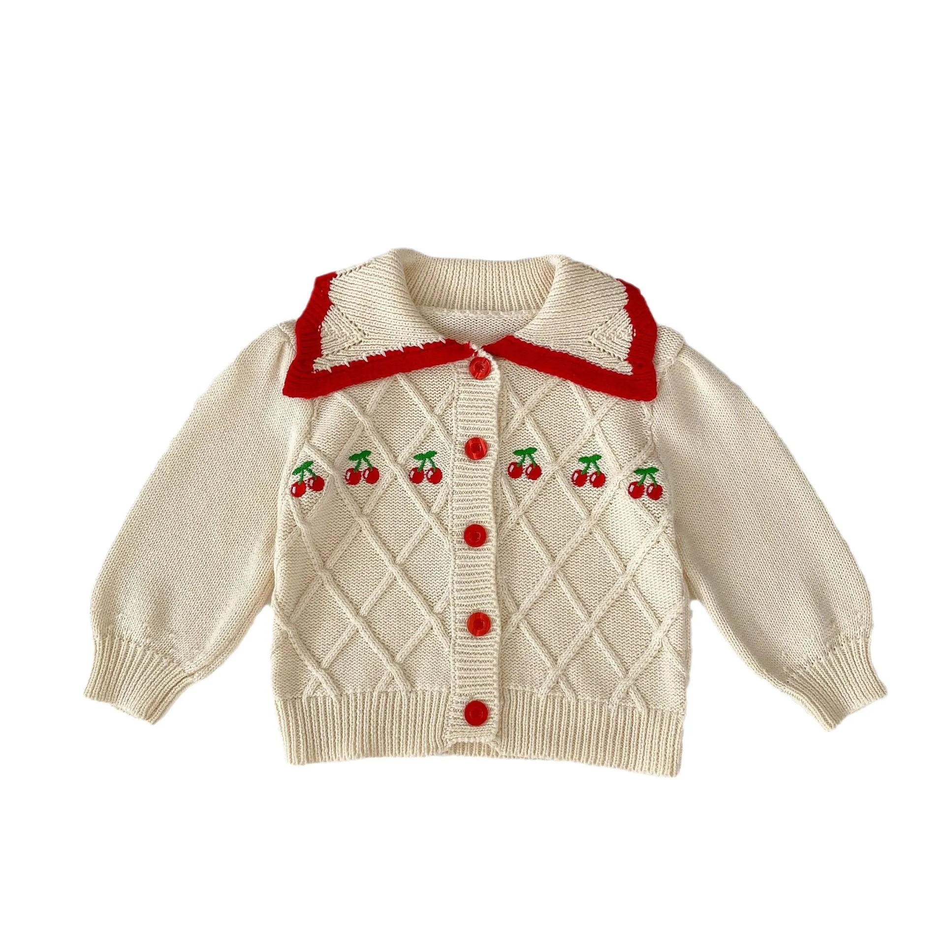 Baby Kid Girls Color-blocking Fruit Cardigan Wholesale 230828243