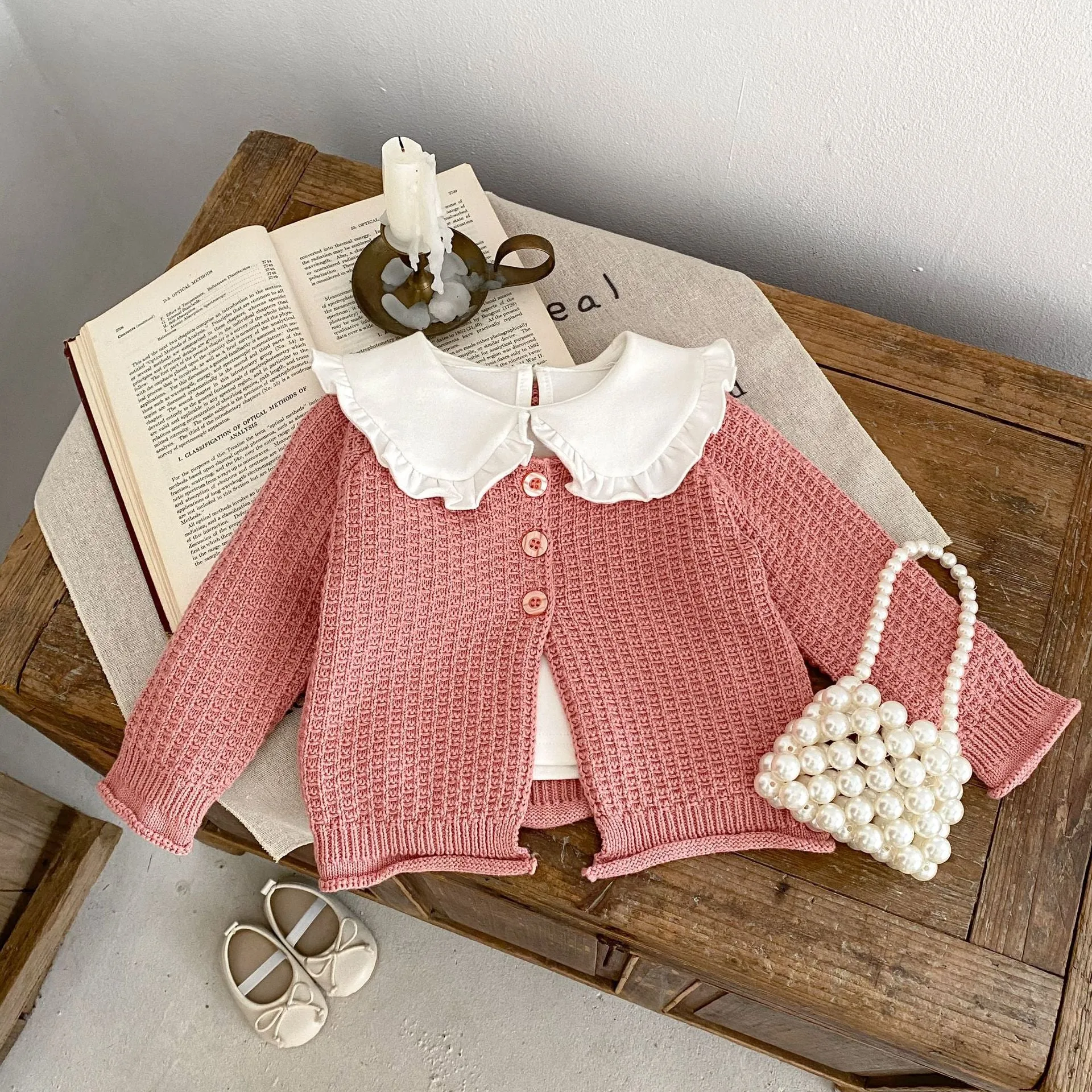 Baby Kid Girls Solid Color Cardigan Wholesale 230828240