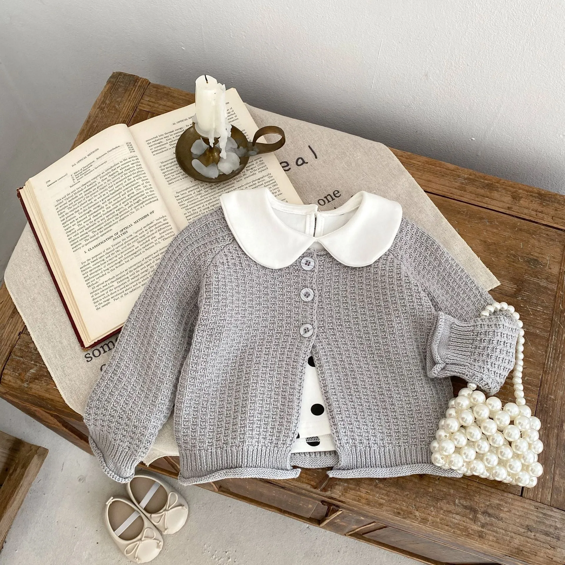 Baby Kid Girls Solid Color Cardigan Wholesale 230828240