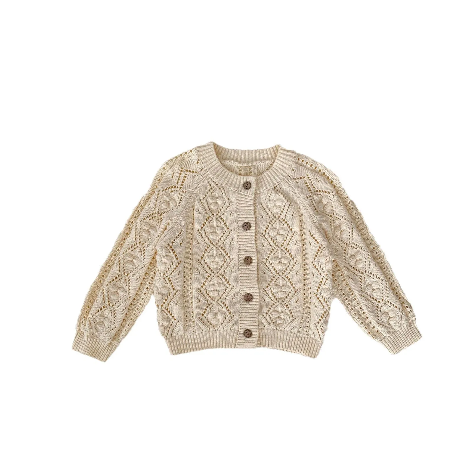 Baby Kid Girls Solid Color Embroidered Cardigan Wholesale 24011153