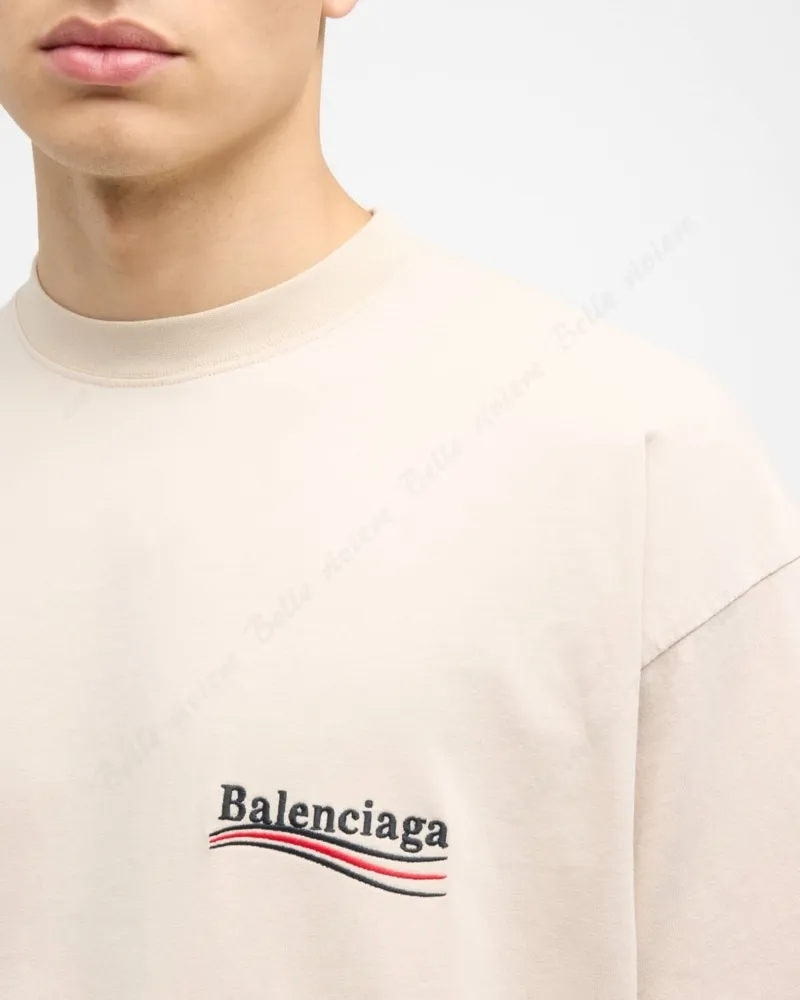 BALENCIAGA  |Crew Neck Pullovers Unisex Street Style Cotton Short Sleeves