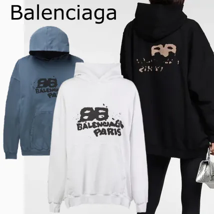 BALENCIAGA  |Pullovers Unisex Street Style Long Sleeves Plain Cotton Midi