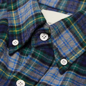 Band Of Outsiders Button Down Checked Flannel ShirtNavy & Green