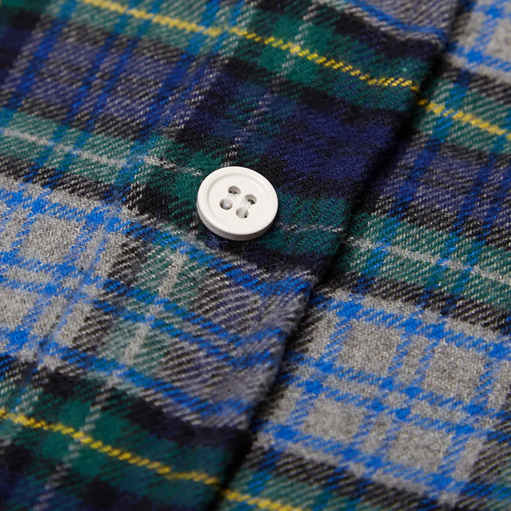 Band Of Outsiders Button Down Checked Flannel ShirtNavy & Green