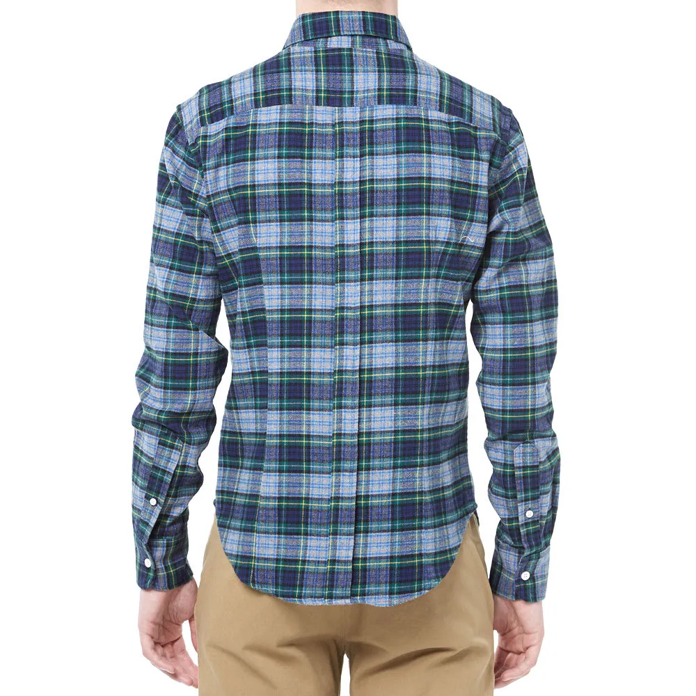 Band Of Outsiders Button Down Checked Flannel ShirtNavy & Green