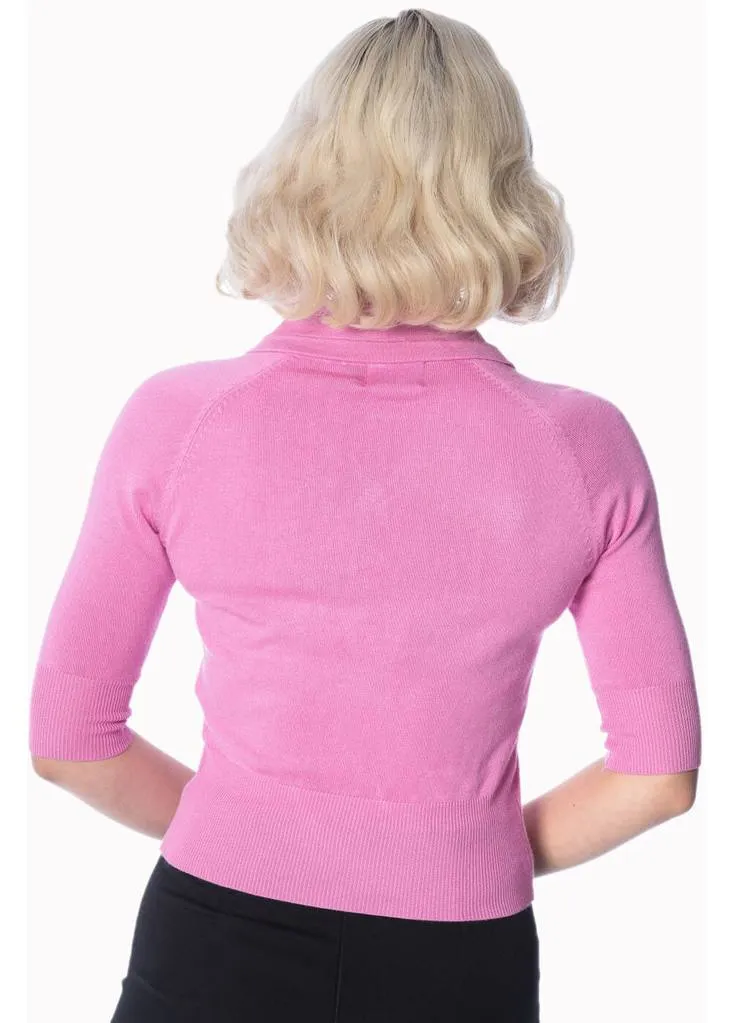 Banned April Bow 40's Cardigan Pink