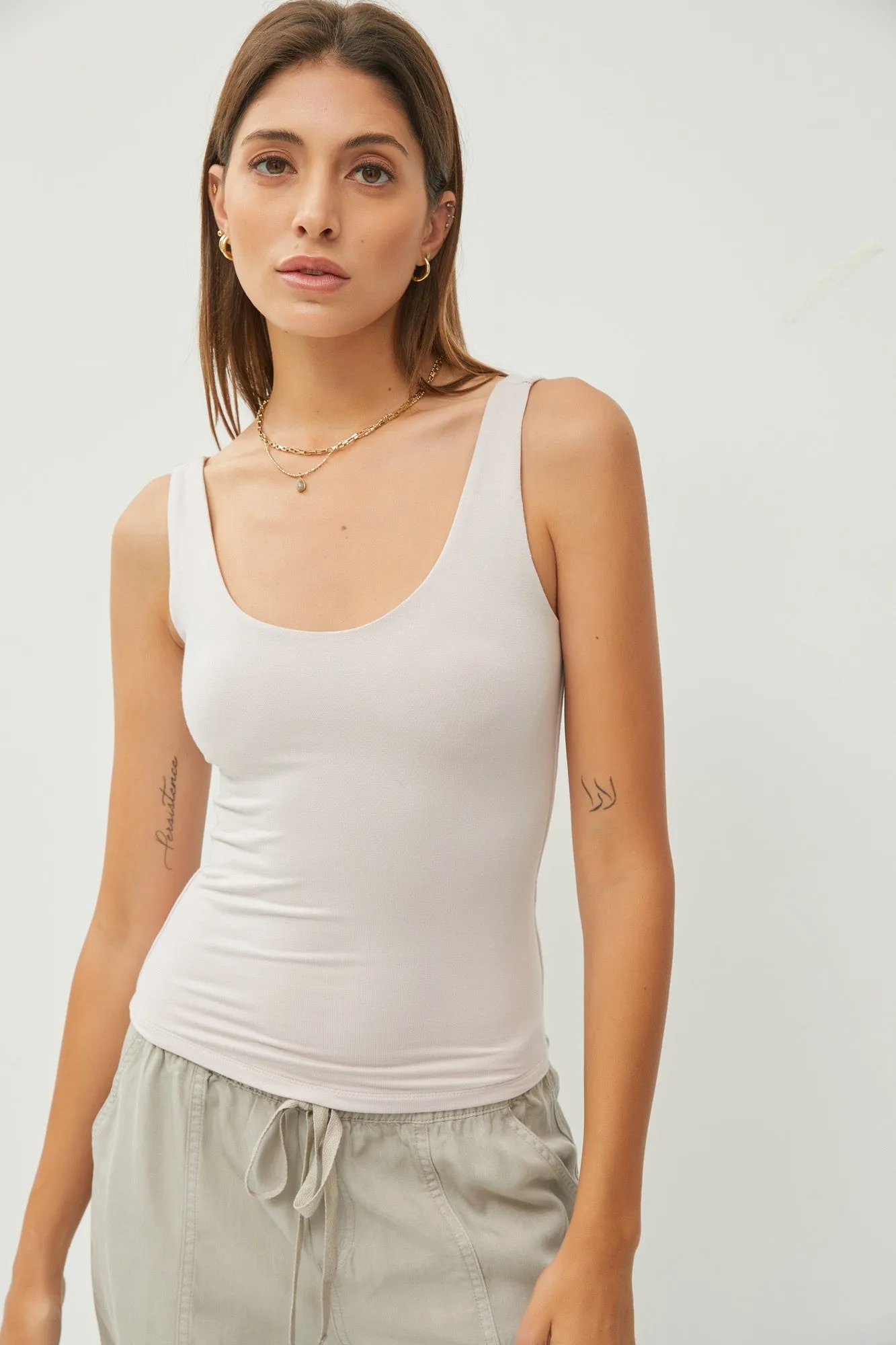 Basic Double Lined Scoop Neck Tank