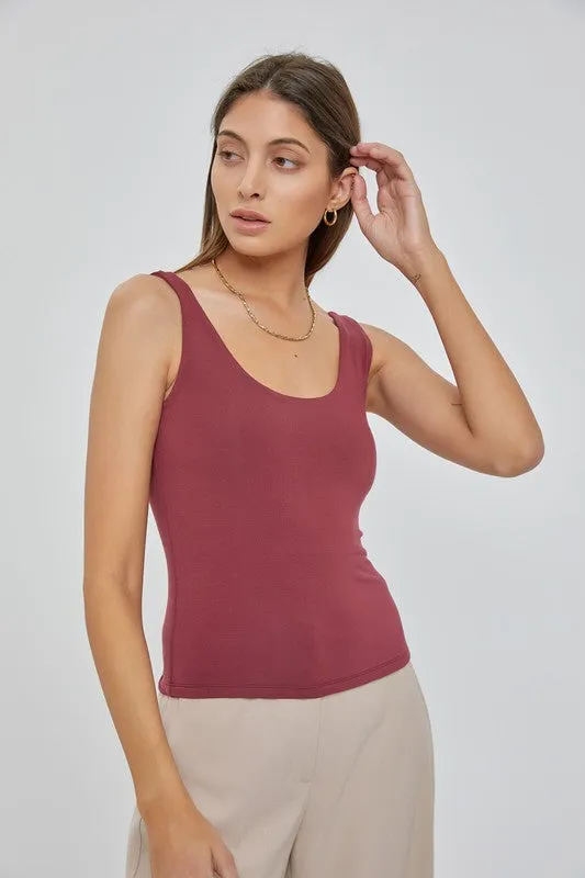 Basic Double Lined Scoop Neck Tank