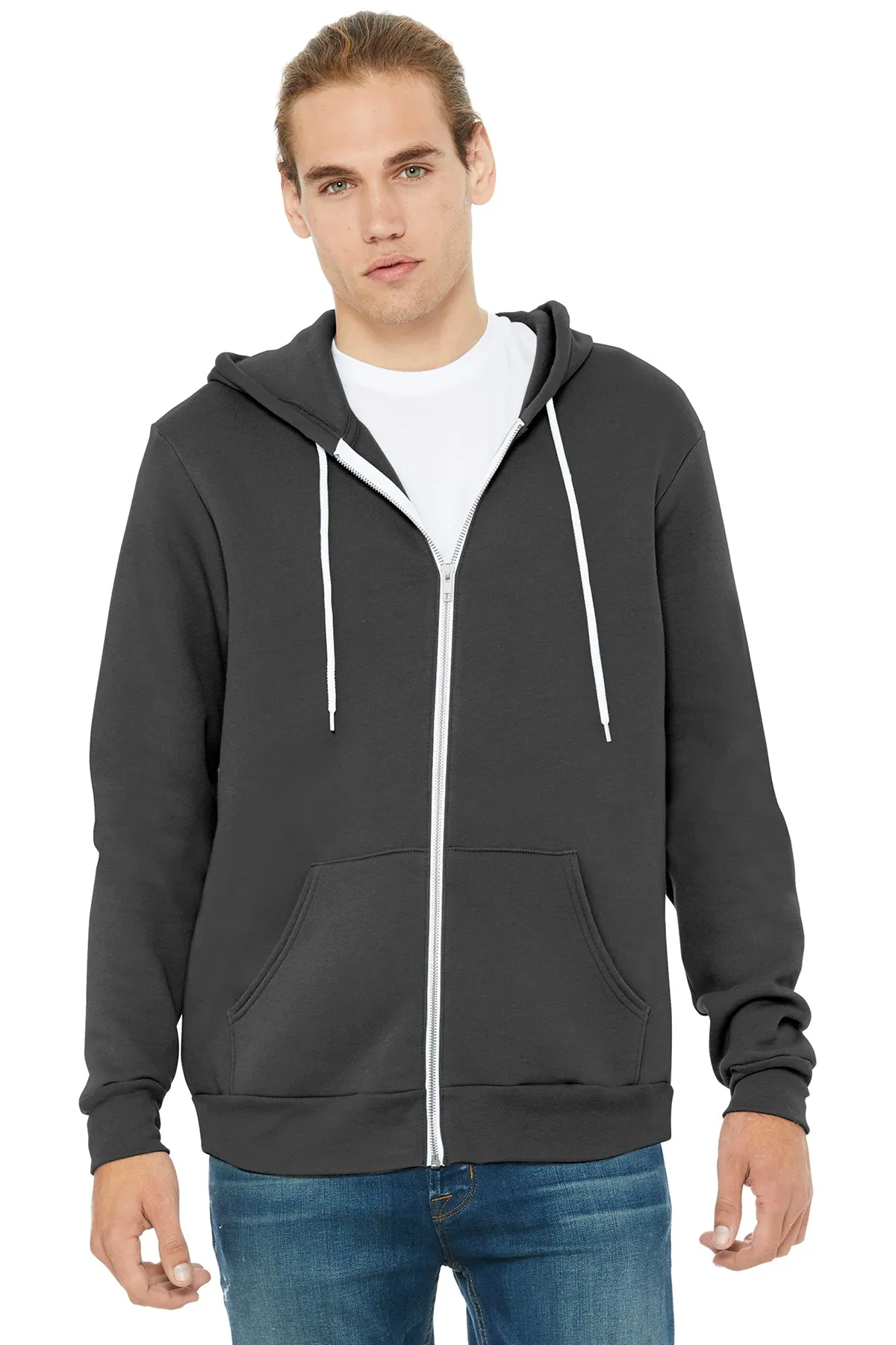 Bella Canvas Unisex Fleece Full-Zip Hoodie, Asphalt