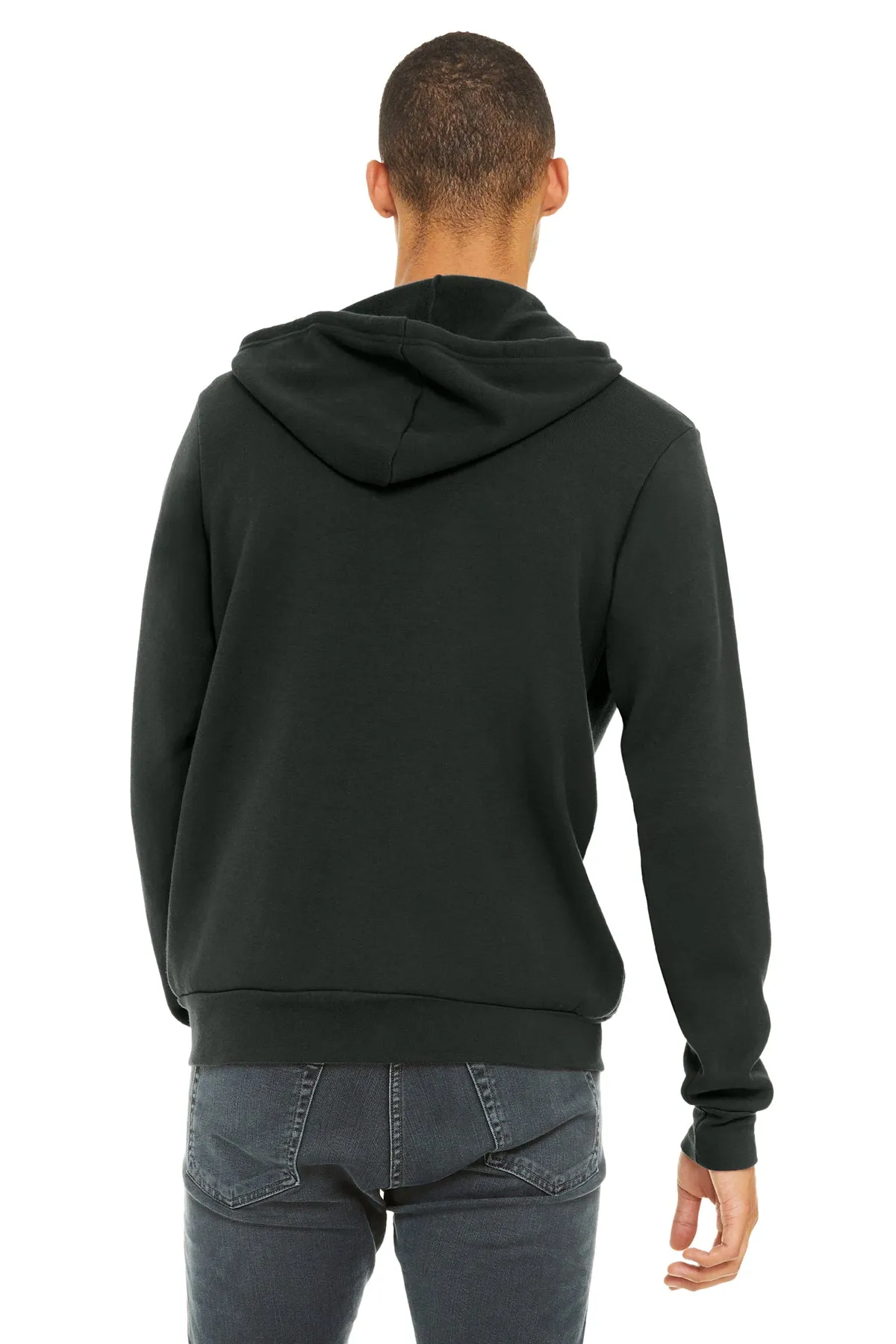 Bella Canvas Unisex Fleece Full-Zip Hoodie, Dark Grey