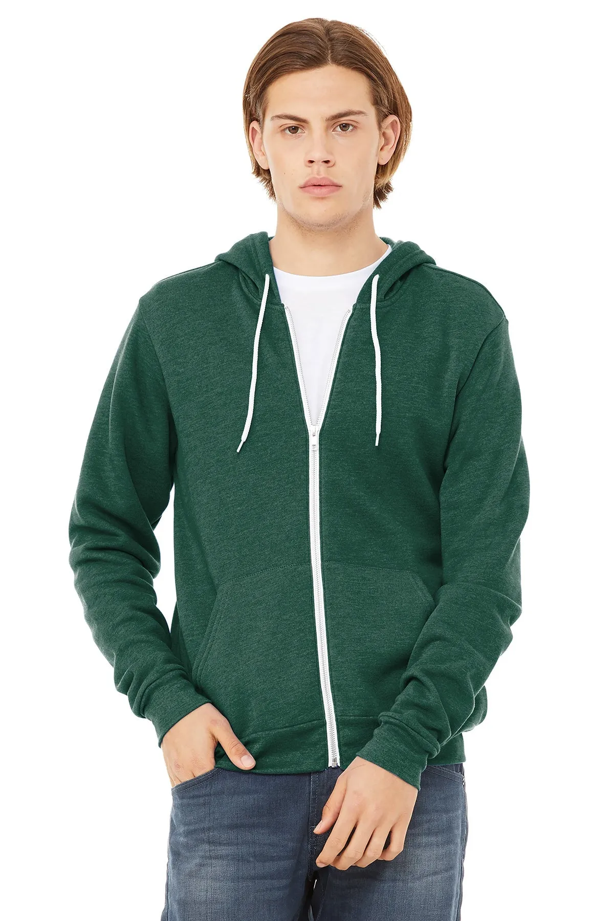 Bella Canvas Unisex Fleece Full-Zip Hoodie, Forest