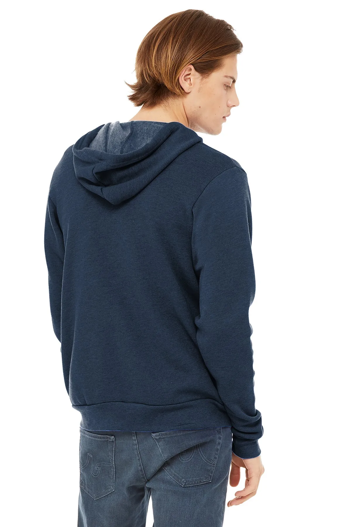 Bella Canvas Unisex Fleece Full-Zip Hoodie, Navy