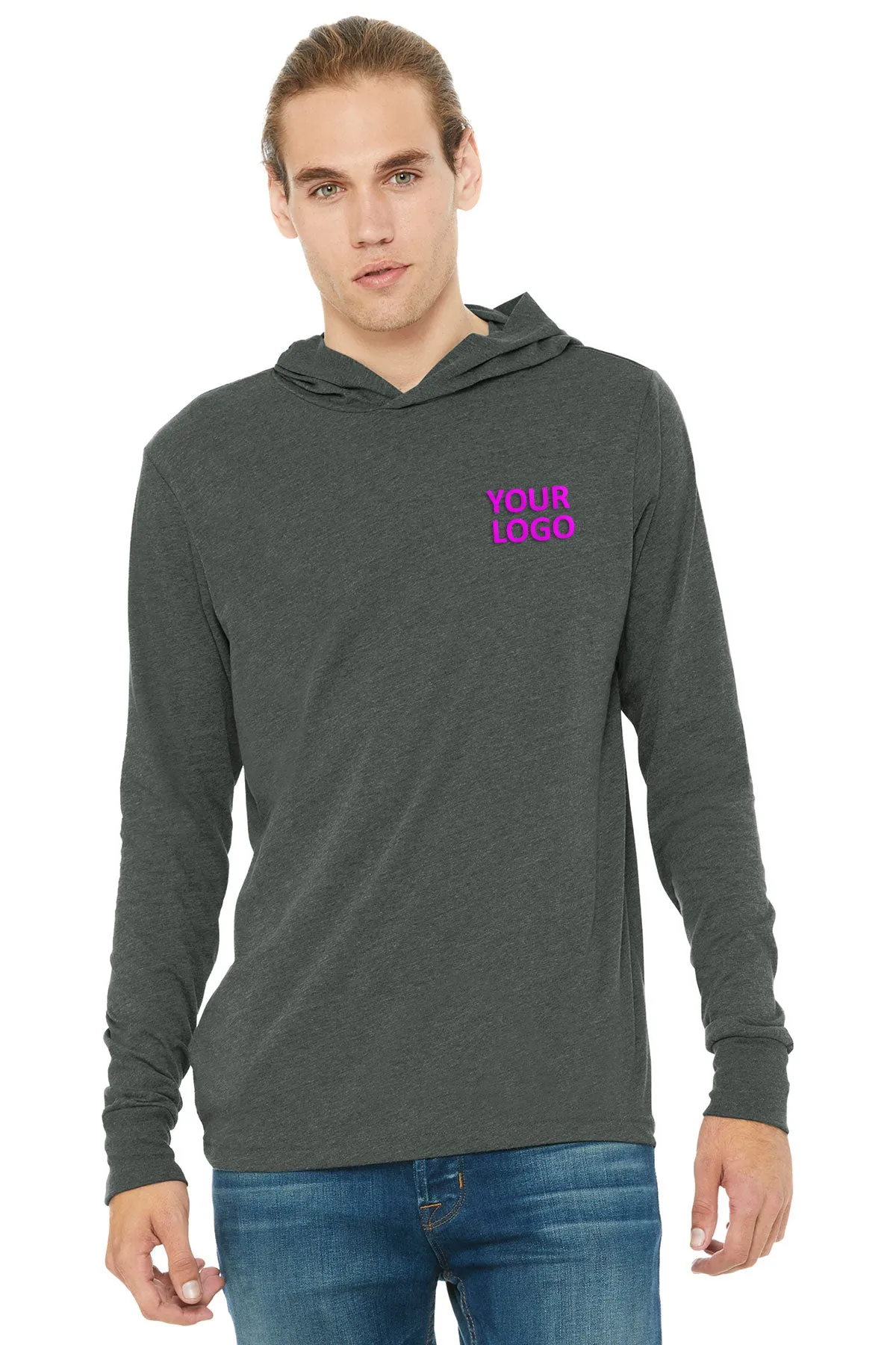 Bella Canvas Unisex Jersey Hoodie, Deep Heather