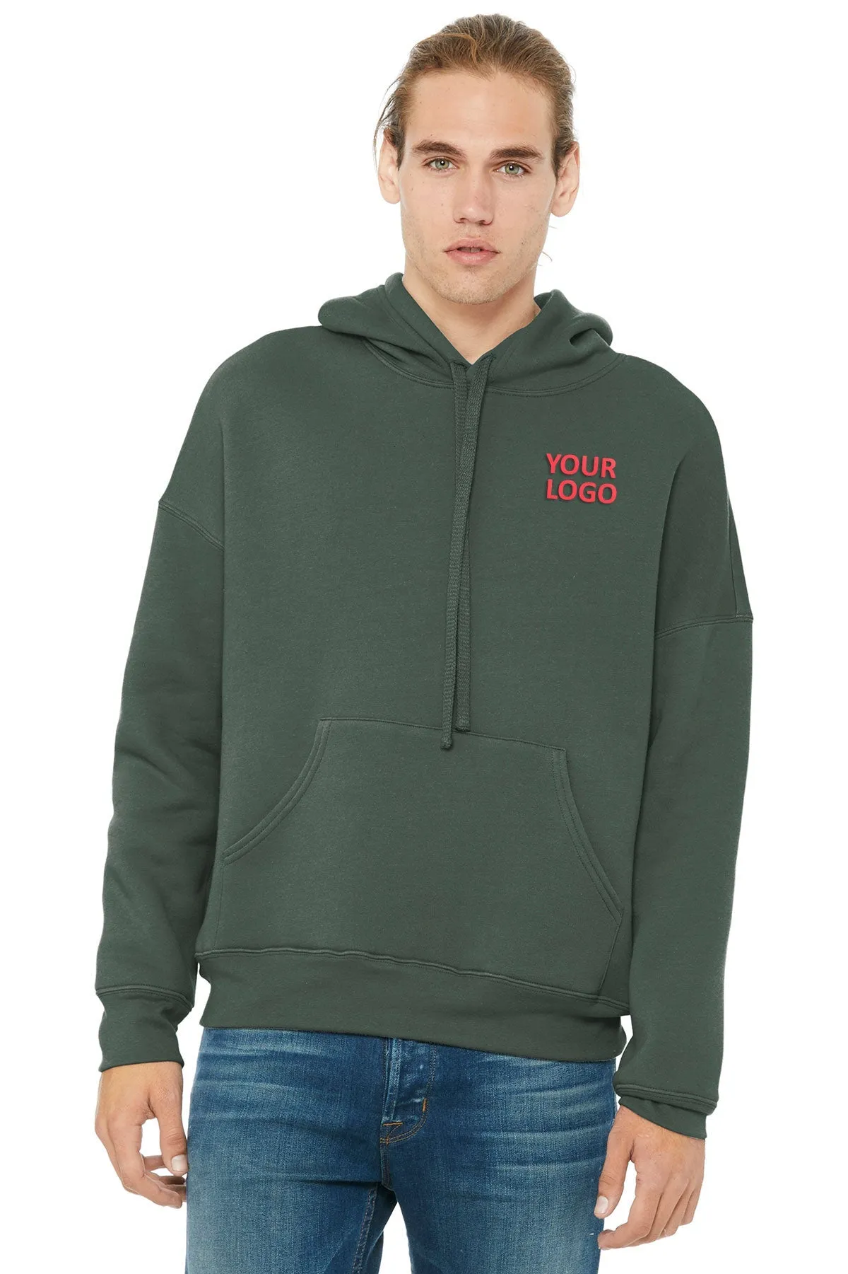 Bella Canvas Unisex Sponge Fleece Hoodie, Military Green