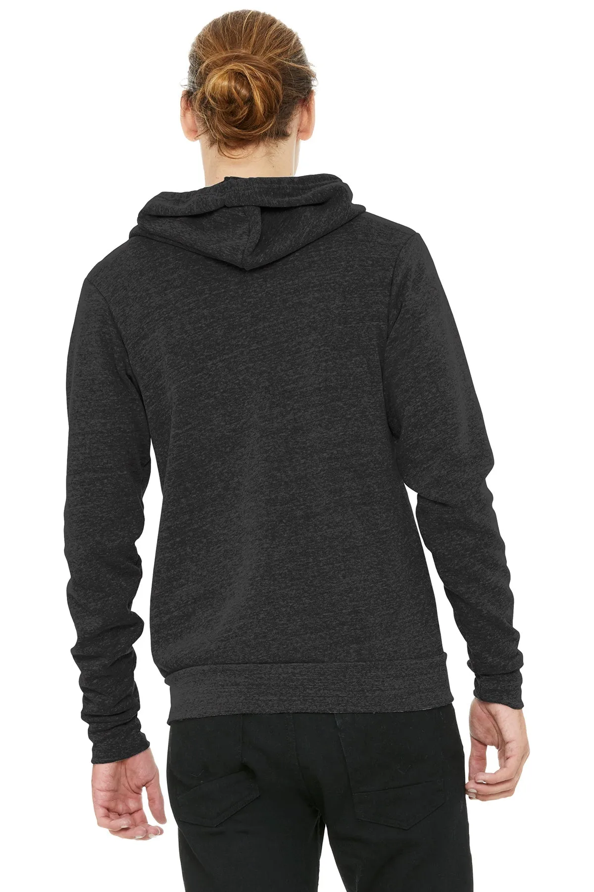 Bella Canvas Unisex Triblend Sponge Fleece Full-Zip Hoodie, Charcoal Black