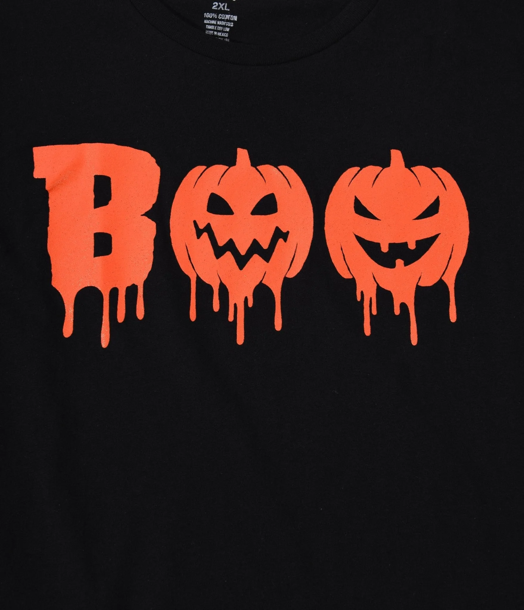 Black Boo Pumpkins Fitted Graphic Tee