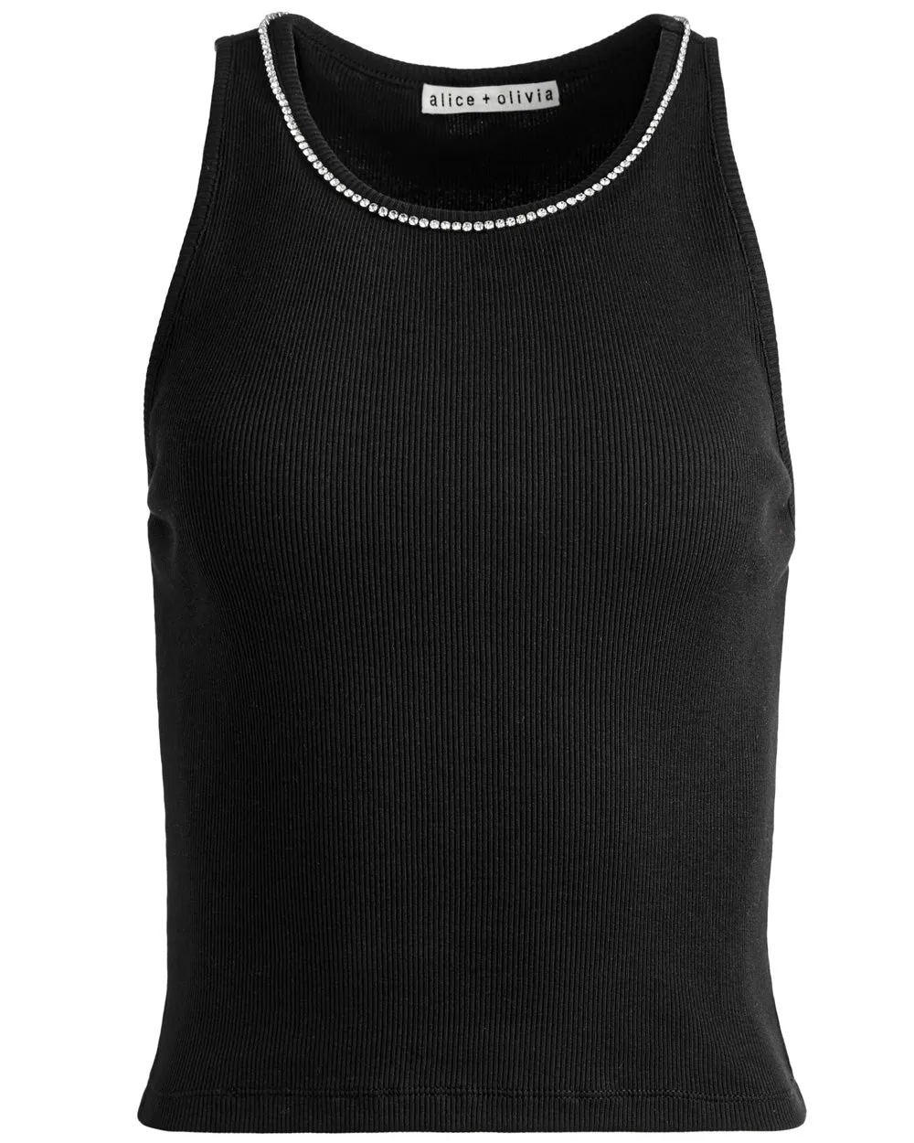 Black Embellished Crewneck Allen Tank