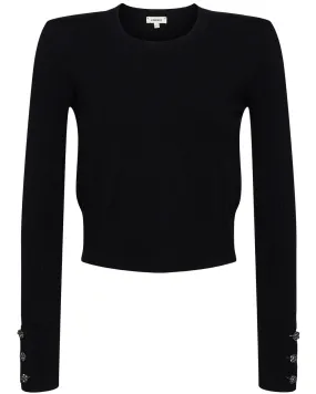 Black Sky Cropped Crewneck Top