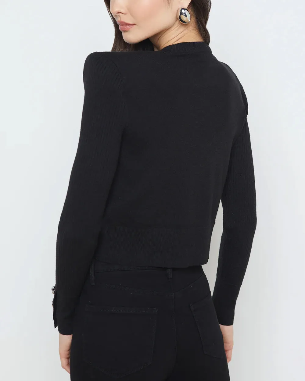 Black Sky Cropped Crewneck Top