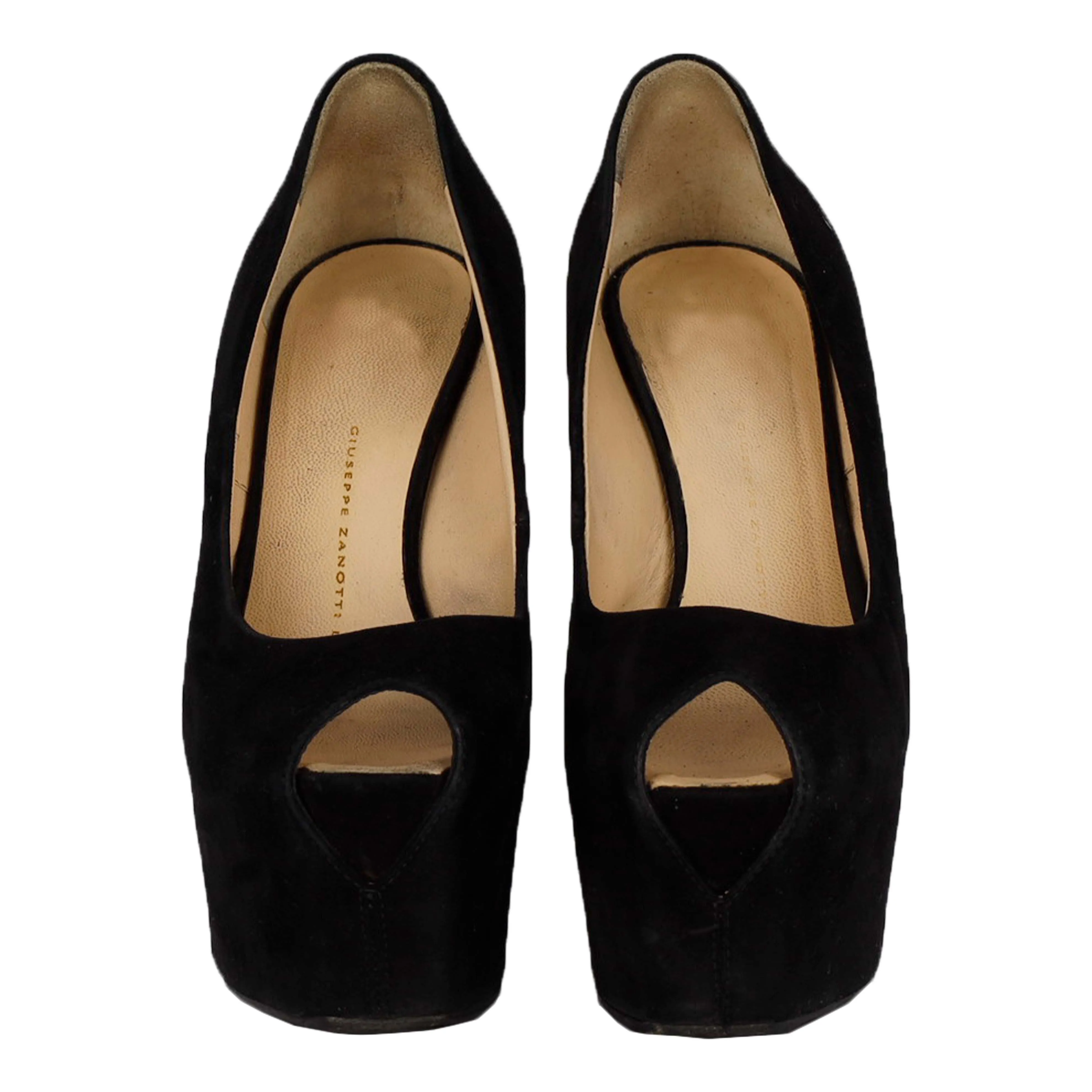 Black Suede Platform High Heel Shoes - '20s