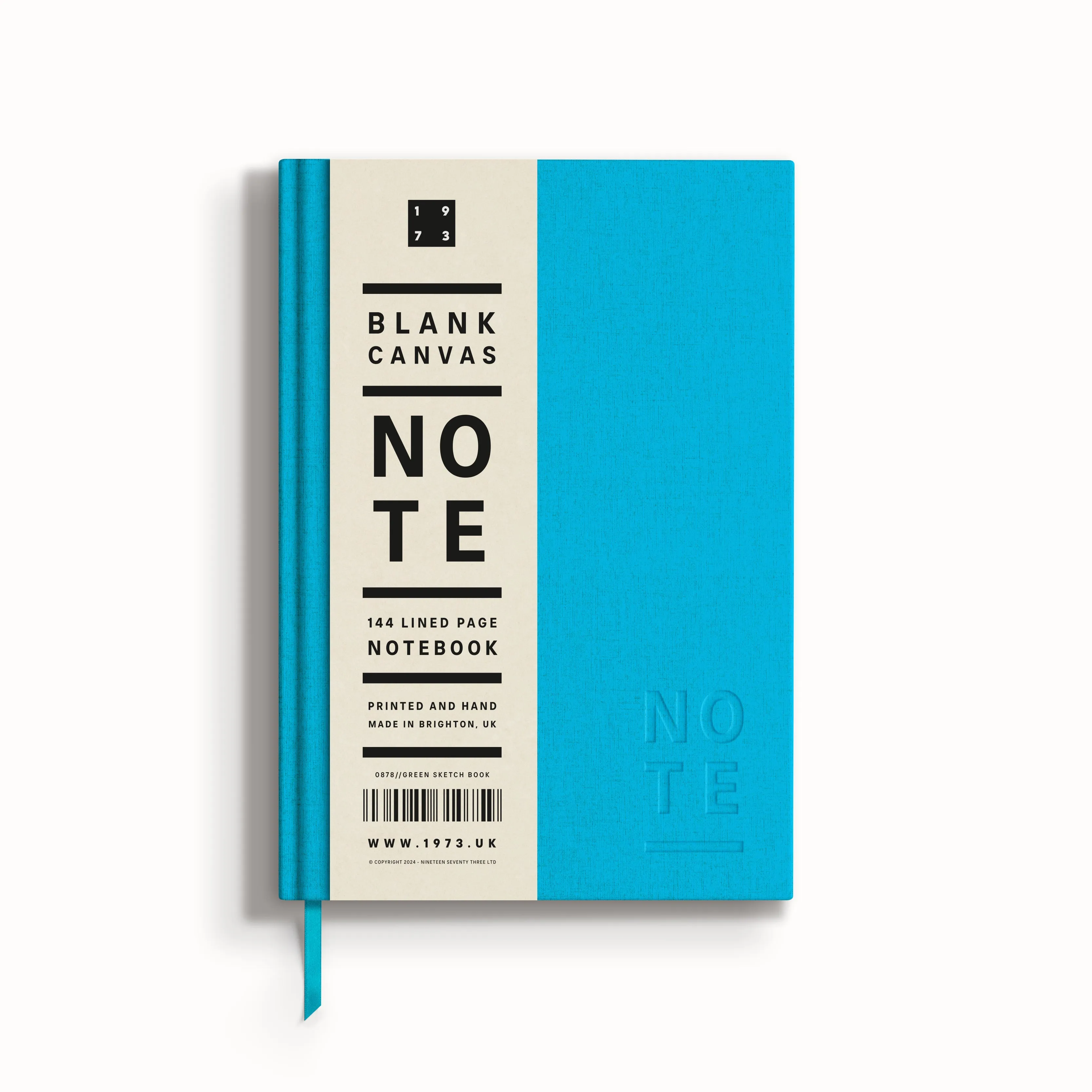 Blank Canvas Turquoise A5 Lined Notebook