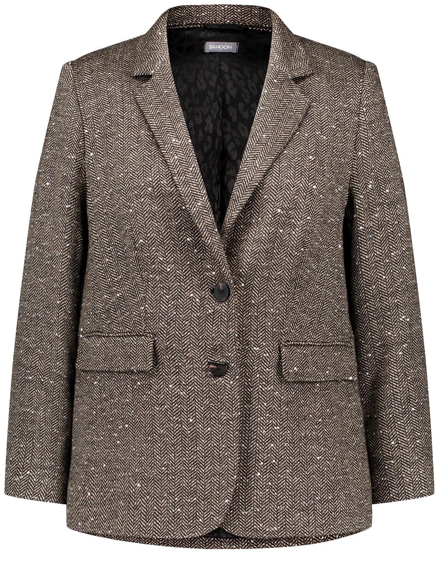 Blazer with a herringbone pattern and sequins