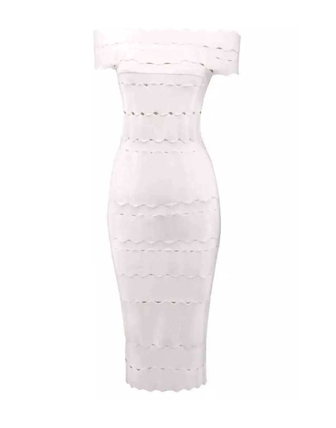 Bodycon Bandage Knitted Lined Midi Dress