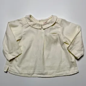 Bonpoint Cream Tunic Shirt With Collar: 6 Months