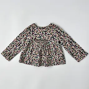 Bonpoint Dark Liberty Print Blouse With Smocking: 3 Years