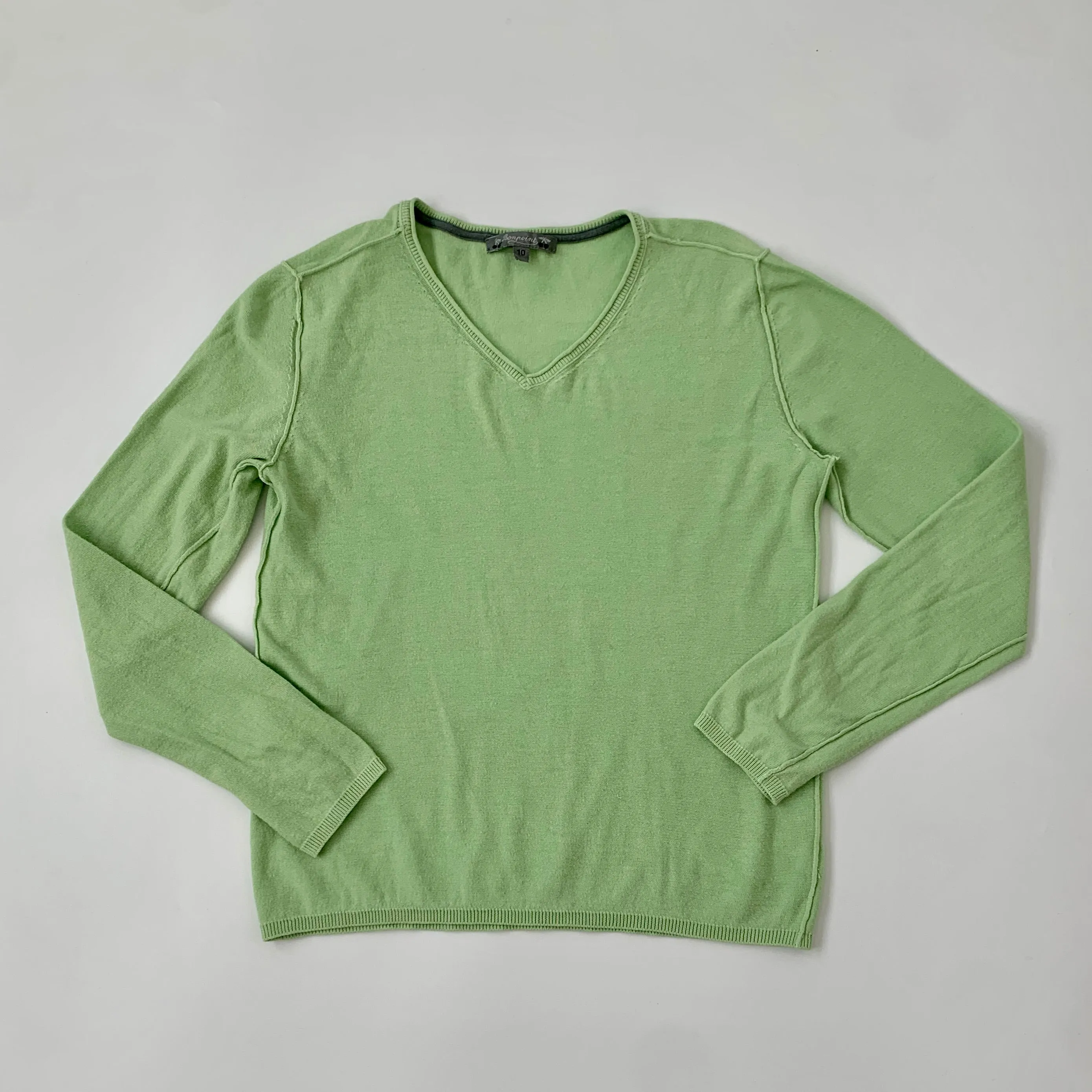 Bonpoint Pale Lime Cotton Jumper: 10 Years